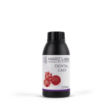 Течност за 3D печат на модели - Harz Labs Dental Cast Cherry Resin, 0.5 кг Течност за 3D печат на модели - Harz Labs Dental Cast Cherry Resin, 0.5 кг